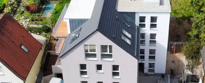Rochner Bau GmbH: 63864 Glattbach, Fünffamilienhaus_Vogelperspektive