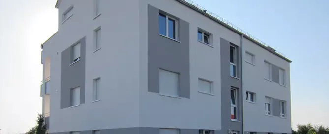 Rochner & Stahl: Mehrfamilienhaus, Albert-Schweitzer-Platz, 63814 Mainaschaff – Außenansicht