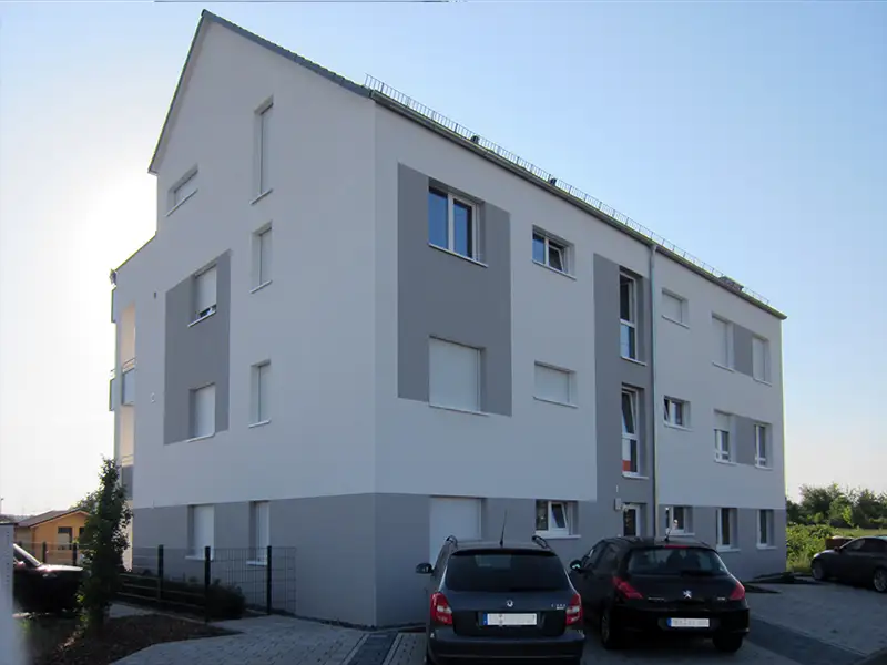 Rochner & Stahl: Mehrfamilienhaus, Albert-Schweitzer-Platz, 63814 Mainaschaff – Außenansicht