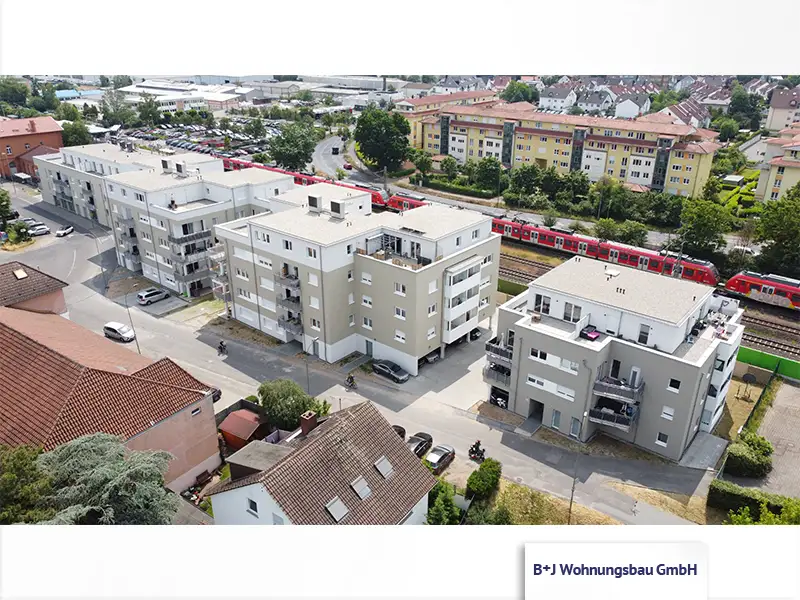B+J Wohnungsbau GmbH: 63165 Mühlheim am Main, Dammstrass – Mehrfamilienhäuser Draufsicht