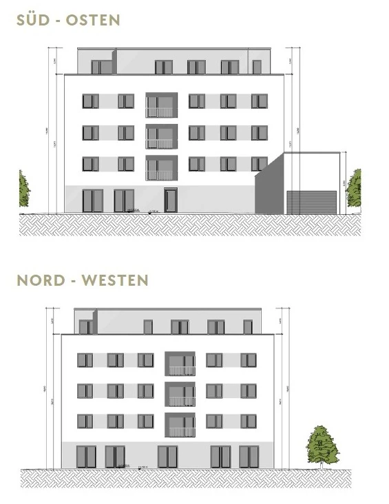Ansichten Süd-Osten und Nord-Westen Ansichten Süd-Osten und Nord-Westen