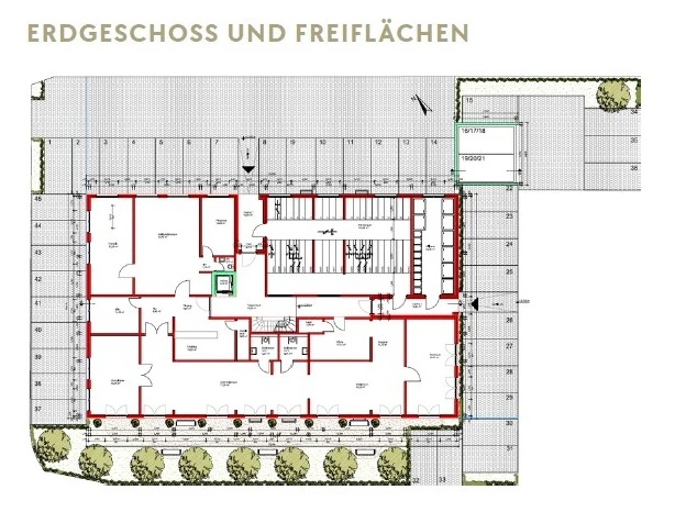 Grundriss Erdgeschoss und Freiflächen Grundriss Erdgeschoss und Freiflächen
