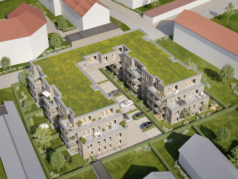 Rochner Bau GmbH: 63906 Erlenbach: Wohnhausanlage, 46 Neubauwohnungen, Visualisierung
